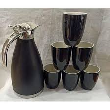 Limited Stock! Durable 2L Unbreakable Flask & 6pcs Ergonomic Tea Mugs Set – Enjoy Hot Drinks Longer with Chip-Resistant Ceramic and Comfortable Grip Handles