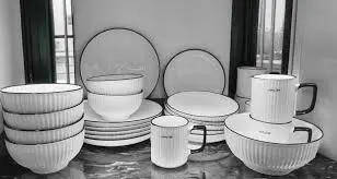 Concise Ceramic Dinner Set 24Pcs – Durable, Elegant, Heavy-Duty Plates & Cups Perfect for Family Meals and Special Occasions, Elevate Your Dining Experience Today