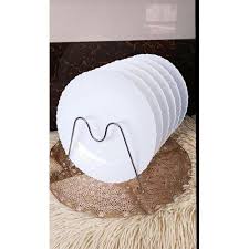 6Pcs Elegant Ceramic Dinner Plates Set – Classic 10.5” Porcelain Plates for Stylish, Durable, and Everyday Dining – Perfect for Home, Restaurant, or Gift Use