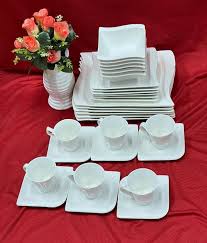 30pcs White Ceramic Dinner Set – Elegant, Durable Tableware for Daily Meals, Breakfast, Lunch & Dinner – Stylish Home Dining & Entertaining Solution