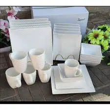 30pcs White Ceramic Dinner Set – Elegant, Durable Tableware for Daily Meals, Breakfast, Lunch & Dinner – Stylish Home Dining & Entertaining Solution