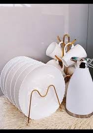 13-Piece Ceramic Dinner Set with 6 Plates, 6 Cups & 2L Unbreakable Flask – Stylish, Durable Tableware for Everyday Meals, Family Dining & Entertaining with Safe, Long-Lasting Materials