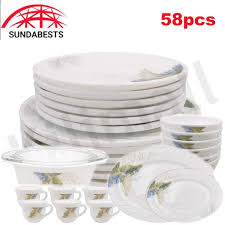 58-Piece Elegant Ceramic Dinner Set – High Gloss Finish Tableware Collection for Stylish Dining, Family Meals, Entertaining Guests, and Everyday Home Use