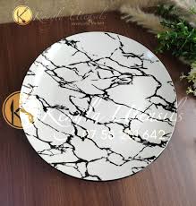 Elegant 6-Piece Marble Effect Ceramic Dinner Plates Set – Stylish 10.5" Porcelain Plates for Modern Dining, Durable, Heat-Resistant, Perfect for Home, Restaurant & Special Occasions