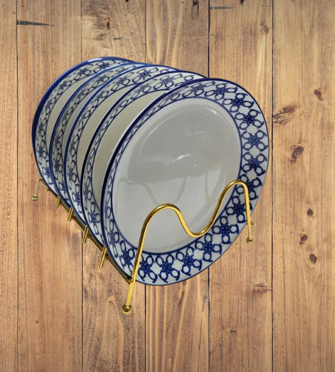 8 Inch 6pcs Unique Ceramic Dinner Plates Set – Durable White Ceramic with Red Prints, Custom Stylish Design for Elegant Dining, Family Meals & Special Occasions