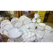 Premium 58-Piece Ceramic Dinner Set – Elegant Tableware Collection with Plates, Bowls & Teapot for Family Meals, Entertaining, and Everyday Dining