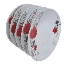 Set of 6pcs Elegant Round Ceramic Dinner Serving Plates – Premium 10.5” White Porcelain Plates – Durable, Stylish Tableware for Home, Restaurant & Hotel – Microwave & Dishwasher Safe