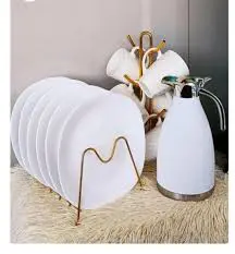 Elegant 13pcs Ceramic Dinner Set with 6 Plates, 6 Cups & 2L Unbreakable Flask – Durable, Ergonomic, Stylish & Safe for Family Meals, Perfect for Everyday Use and Special Occasions