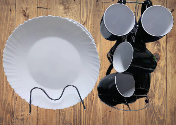 Ceramic Mugs and Plates 6pcs Dinner Set – Elegant, Durable, Heat-Resistant Kitchenware for Coffee, Tea & Everyday Dining, Perfect for Home, Office & Gift Use