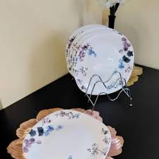 Ceramic Beautiful Dinner Plates Set – 6 Pcs Elegant Durable Porcelain Plates for Everyday Dining, Family Meals & Special Occasions, Scratch Resistant Easy Clean Modern Tableware