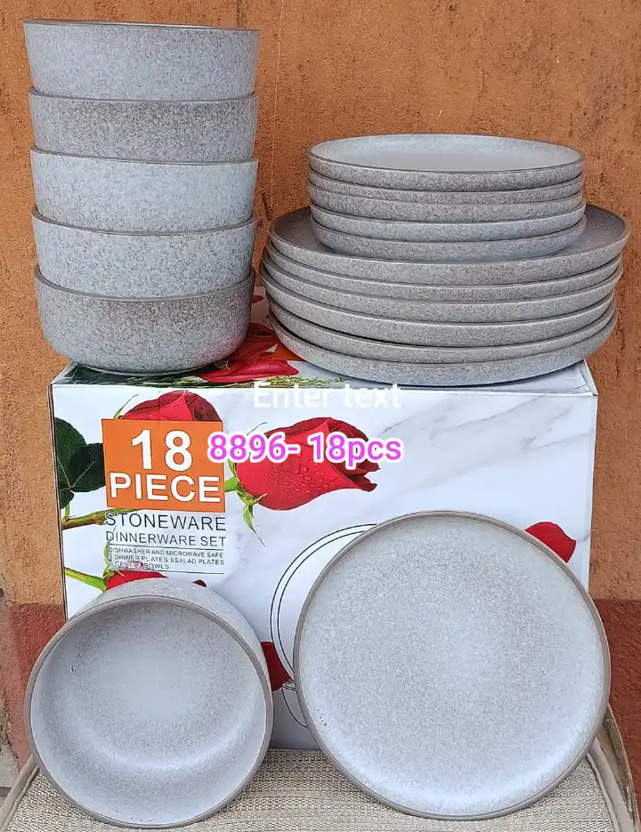 Ceramic 18 Pieces Luxury Dinner Set – Elegant Durable Tableware Collection with Plates, Bowls and Cups for Family Dining, Everyday Meals, Home Kitchens & Special Occasions