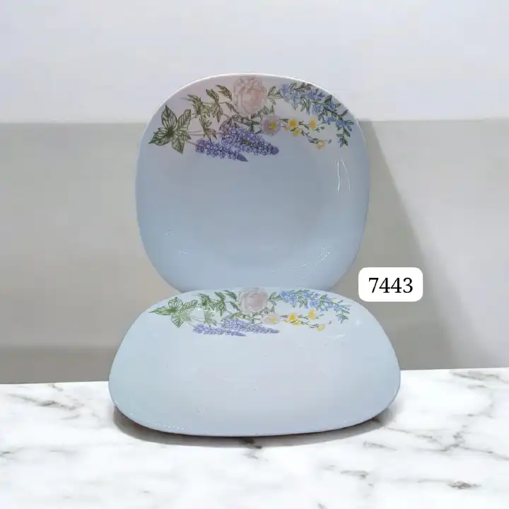 Set of 6 Heavy Glossy Ceramic Square Dinner Plates – Durable, Elegant Square Tableware for Everyday Meals, Dishwasher & Microwave Safe, Perfect for Home, Office & Special Occasions