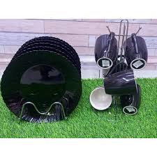 Sundabest 12pcs Ceramic Dinner Set – 6 Mugs & 6 Plates, Durable, Stylish, Microwave & Dishwasher Safe for Daily Use and Elegant Table Presentation