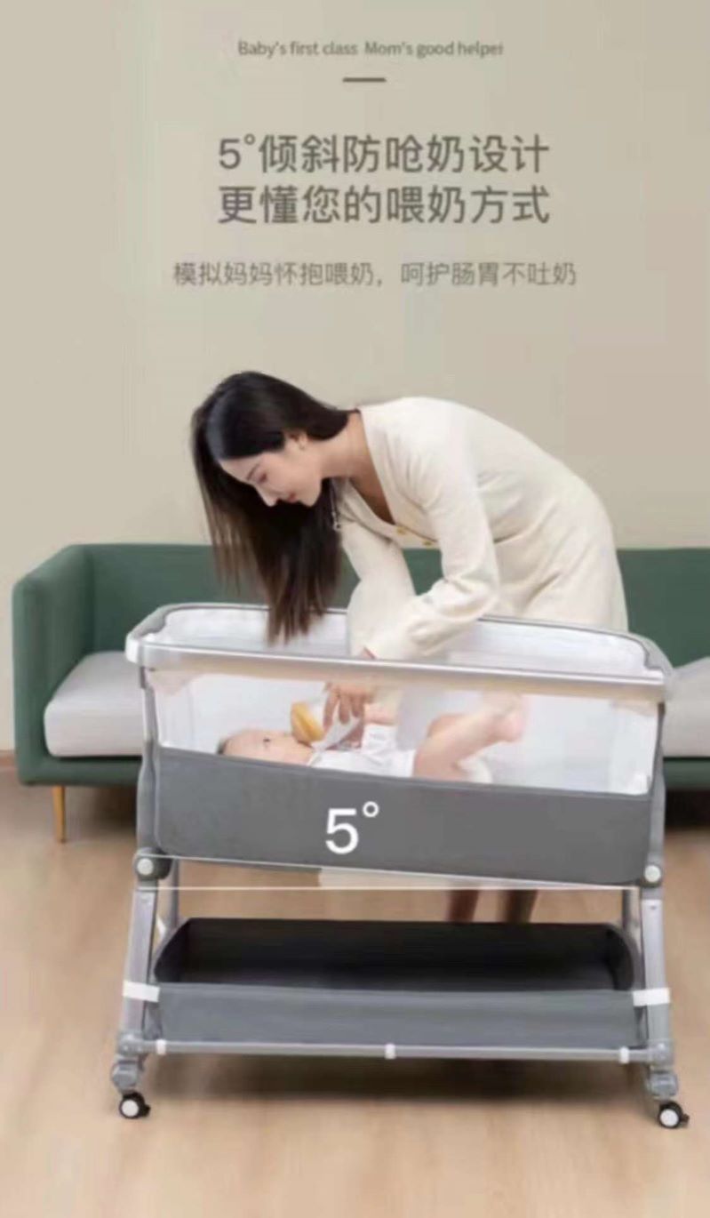 Newborn New Upgrade Multifuction Baby Crib Splicing Large Kid Bed Removable bb Portable Folding Newborn Cot Bedside Bed Cradle