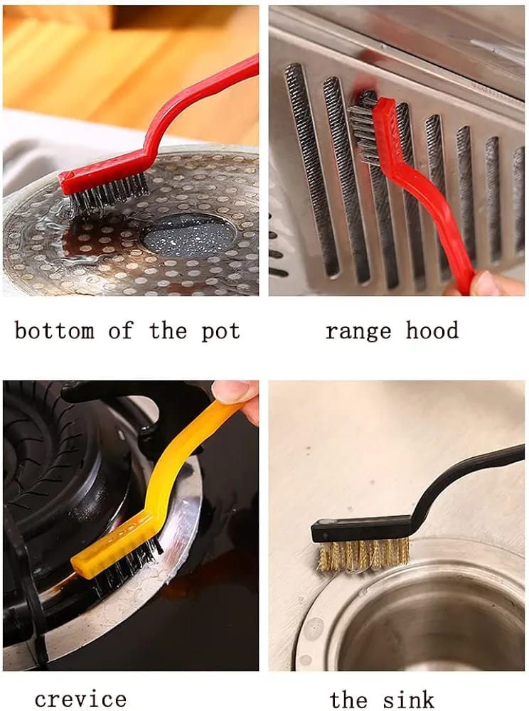 3pc Wire Cleaning Brush Set  Mini Copper, Stainless Steel, Nylon Brushes