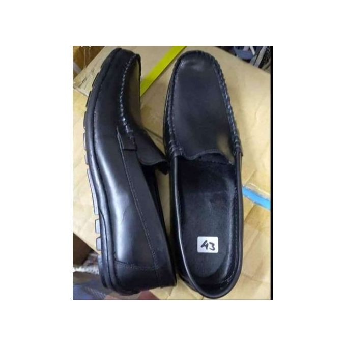 VERSATILE Men's PURE Leather Loafer Shoes/BLACK