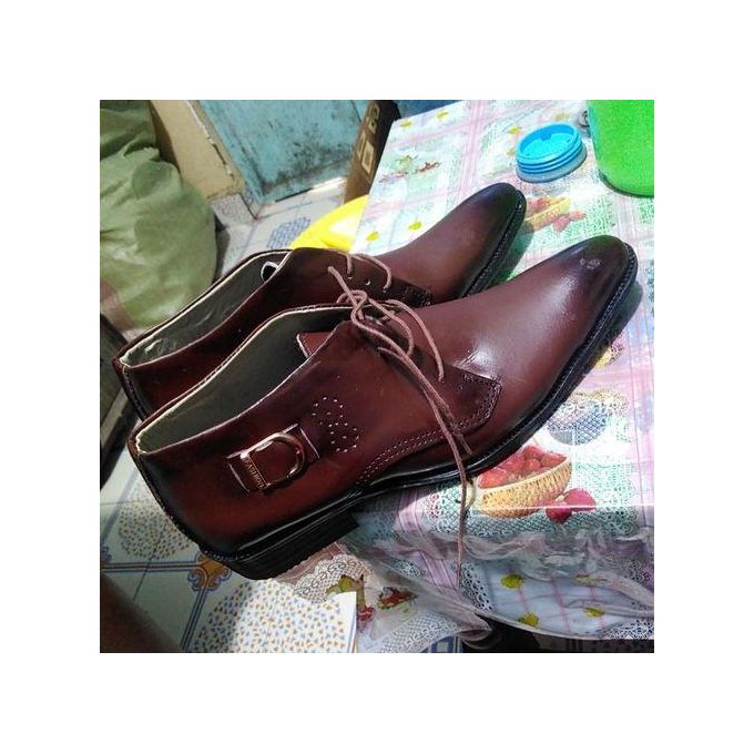 Mens Official Elegant Leather Boot -brown
