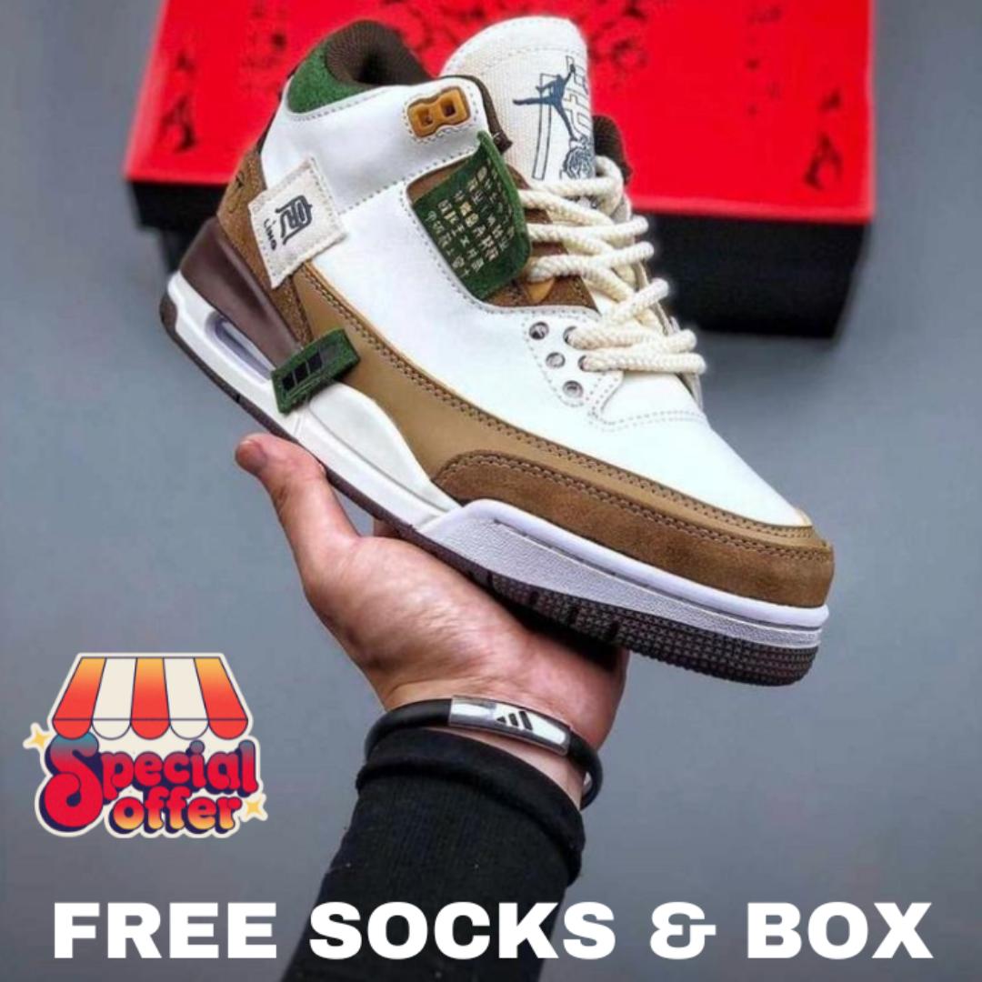 AIR JORDAN 3 RETRO OG "YEAR OF THE TIGER" FASHIONABLE SNEAKERS (BEST SHOP FOR JORDAN, AIRFORCE, AIR FORCE, AIRMAX, AIR MAX)