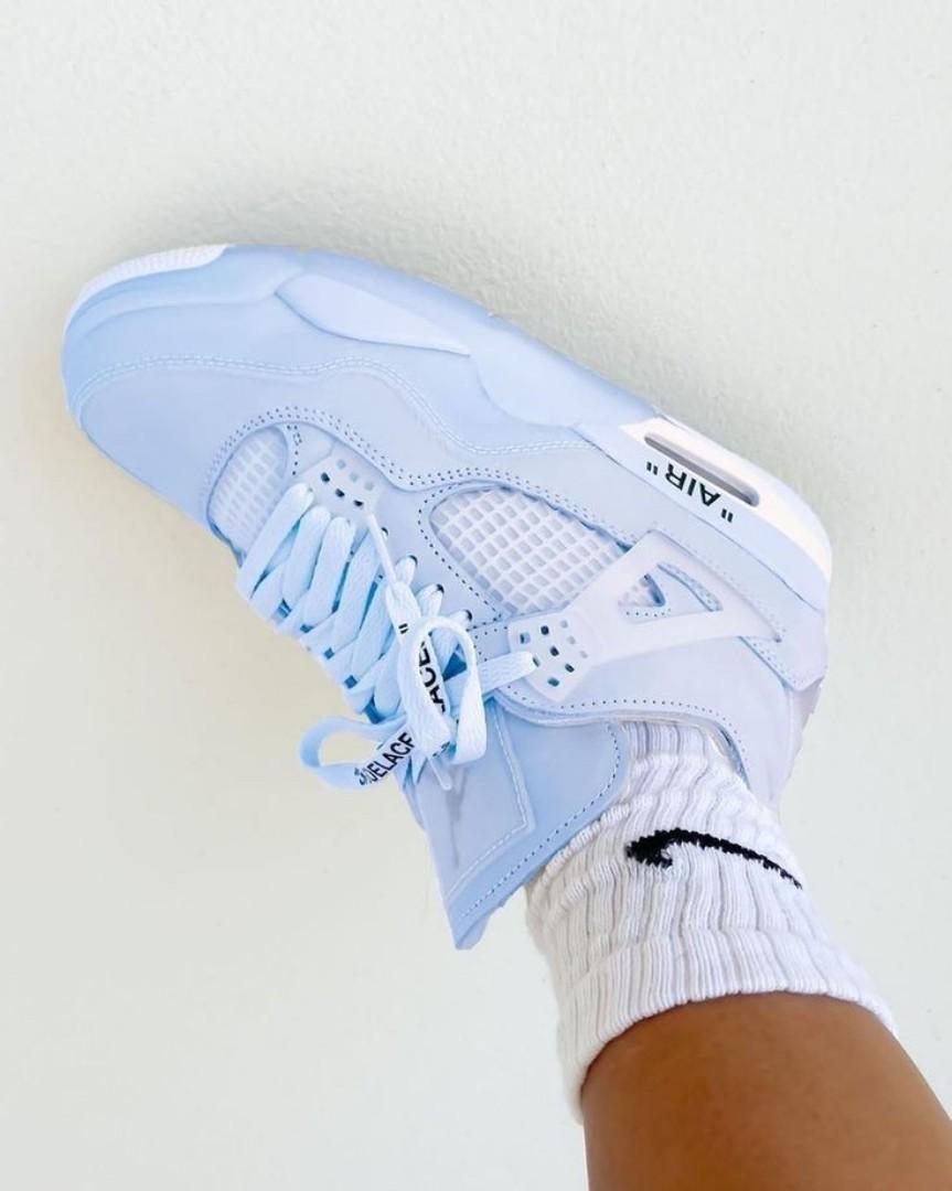 🔥(On offer) 🔥AIR JORDAN 4 RETRO LIGHT BLUE (BEST SHOP FOR AIRFORCE, AIR FORCE, AIR JORDAN, AIR MAX, AIRMAX AND ALL OTHER FASHIONABLE/HIGH QUALITY SNEAKERS    (generic)