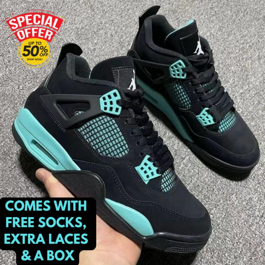 🔥(On offer) 🔥AIR JORDAN 4 RETRO BLACK TIFFANY BLUE (BEST SHOP FOR AIRFORCE, AIR FORCE, AIR JORDAN, AIR MAX, AIRMAX AND ALL OTHER FASHIONABLE/HIGH QUALITY SNEAKERS) (generic)