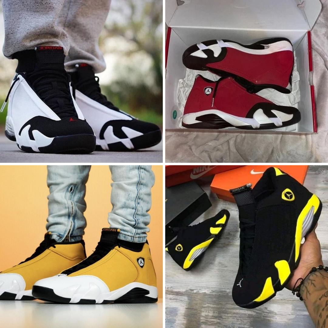 ORIGINAL AIR JORDAN 14 RETRO, WHITE, YELLOW RED, BLACK (BEST SHOP FOR AIRFORCE 1, AIR FORCE, AIR JORDAN, AIR MAX, AIRMAX, ADIDAS)