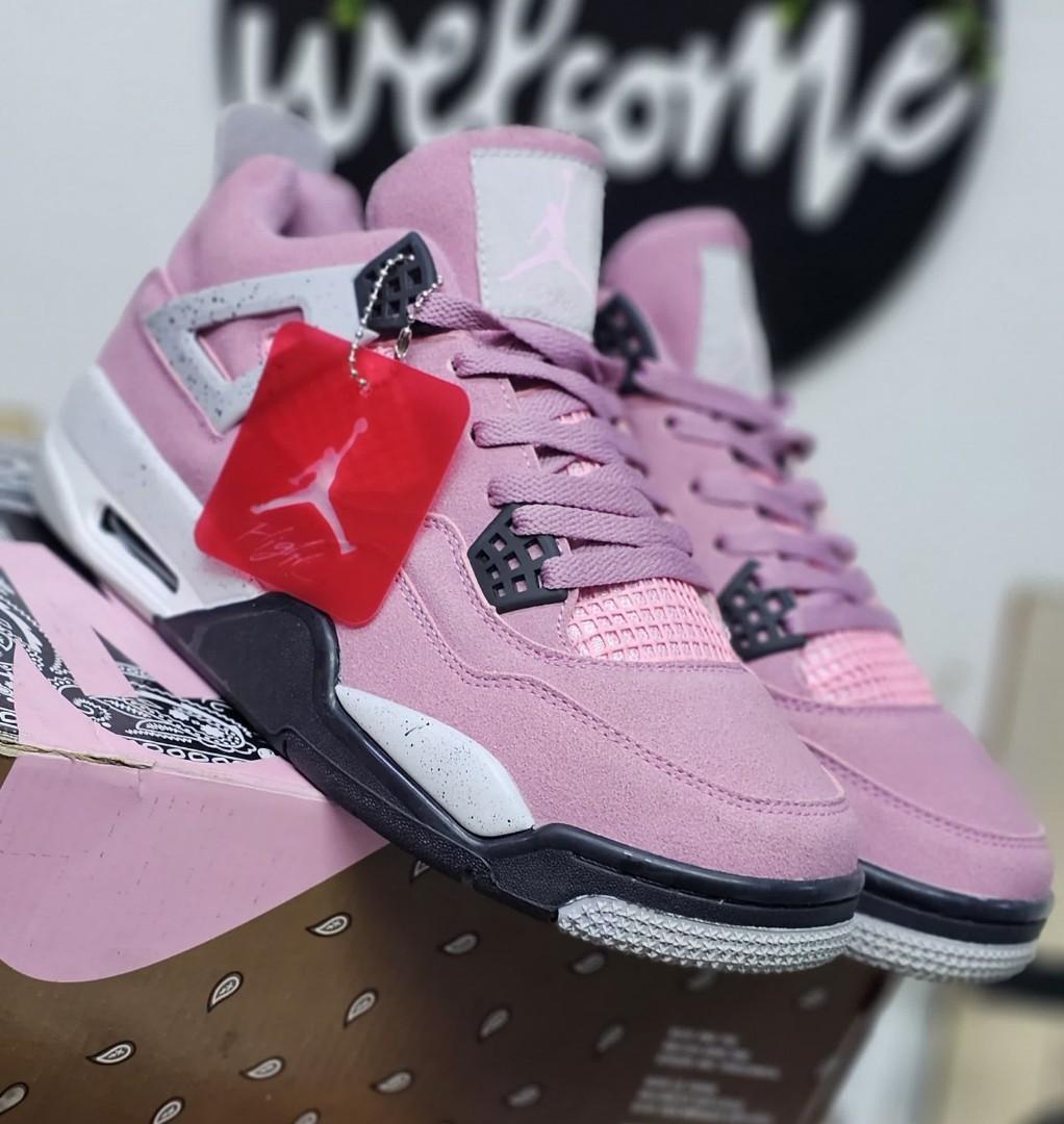 ORIGINAL AIR JORDAN 4 "ORCHID", RETRO CUSTOMIZED JORDAN, COLOUR PINK, BLACK AND WHITE ,HIGH QUALITY SNEAKERS. JORDAN Best shop for Airforce, Air jordan, Airmax tn, Air force sneakers)