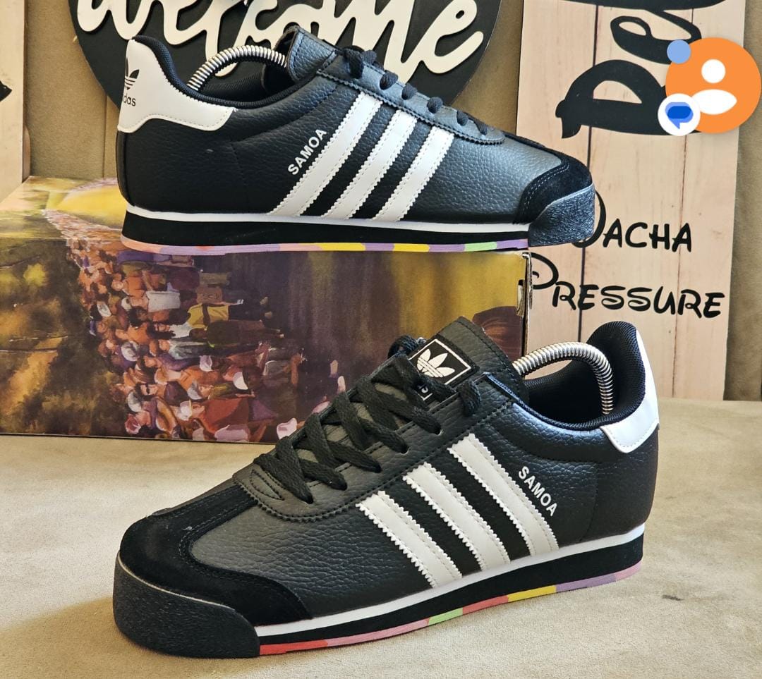 🔥 (on offer) Classy Adidas Samoa Black Stripped, Adidas Sneakers, Men Adidas Sneakers, Fashionable Samoa. (Generic)
