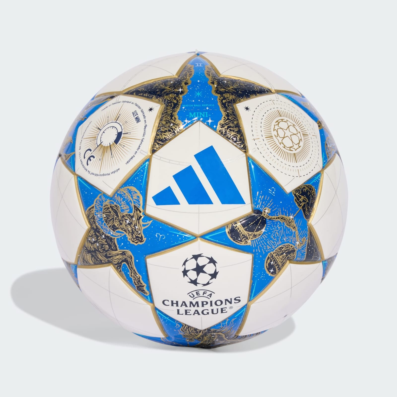 🔥 Adidas 2025/2026 UEFA Champions League soccer ball, featuring a design with white stars outlined in gold and blue panels.Match Soccer Ball (White/Red) (3) Soccer ball New Size 5. Football for train