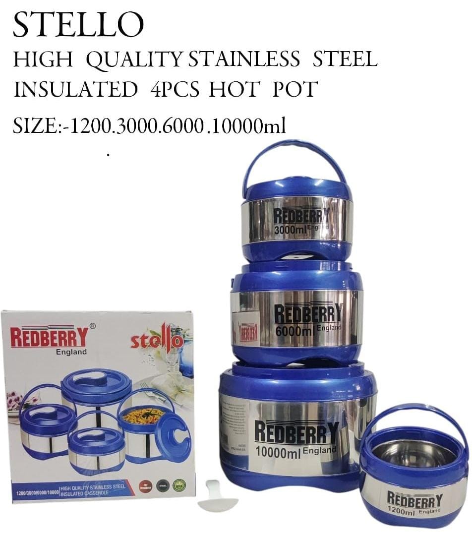 🔥 Redberry Premium Stainless Steel Hotpot – “STELLO” 🔥
Keep it Hot & Fresh for Hours! 🥘✨ From family dinners to big gatherings, these sleek, durable hotpots (sizes 1200–10000) lock in heat and flav