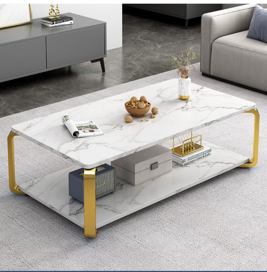 Nordic Table WHITE MDF Marble effect pattern Coffee table  Kitchen & Dining Room Furniture  Wooden Table Home & Kitchen