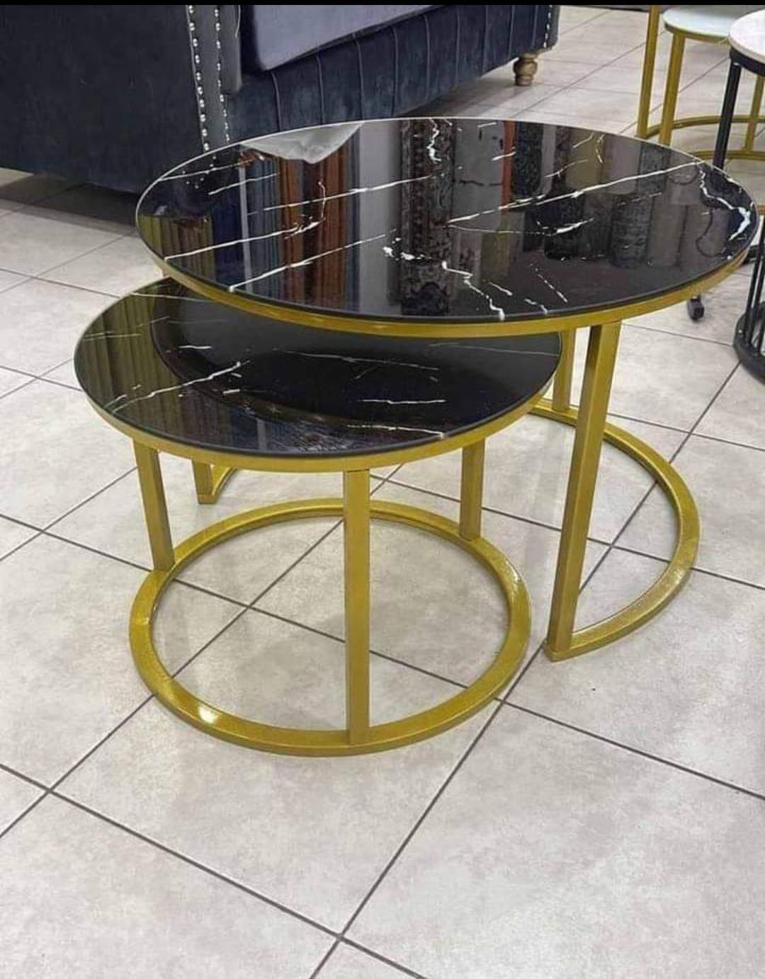 Nesting Nordic luxury coffee table 2 in 1 tables Marble,Tempered Glass Effect Dining Room Furniture Nesting Nordic luxury coffee table