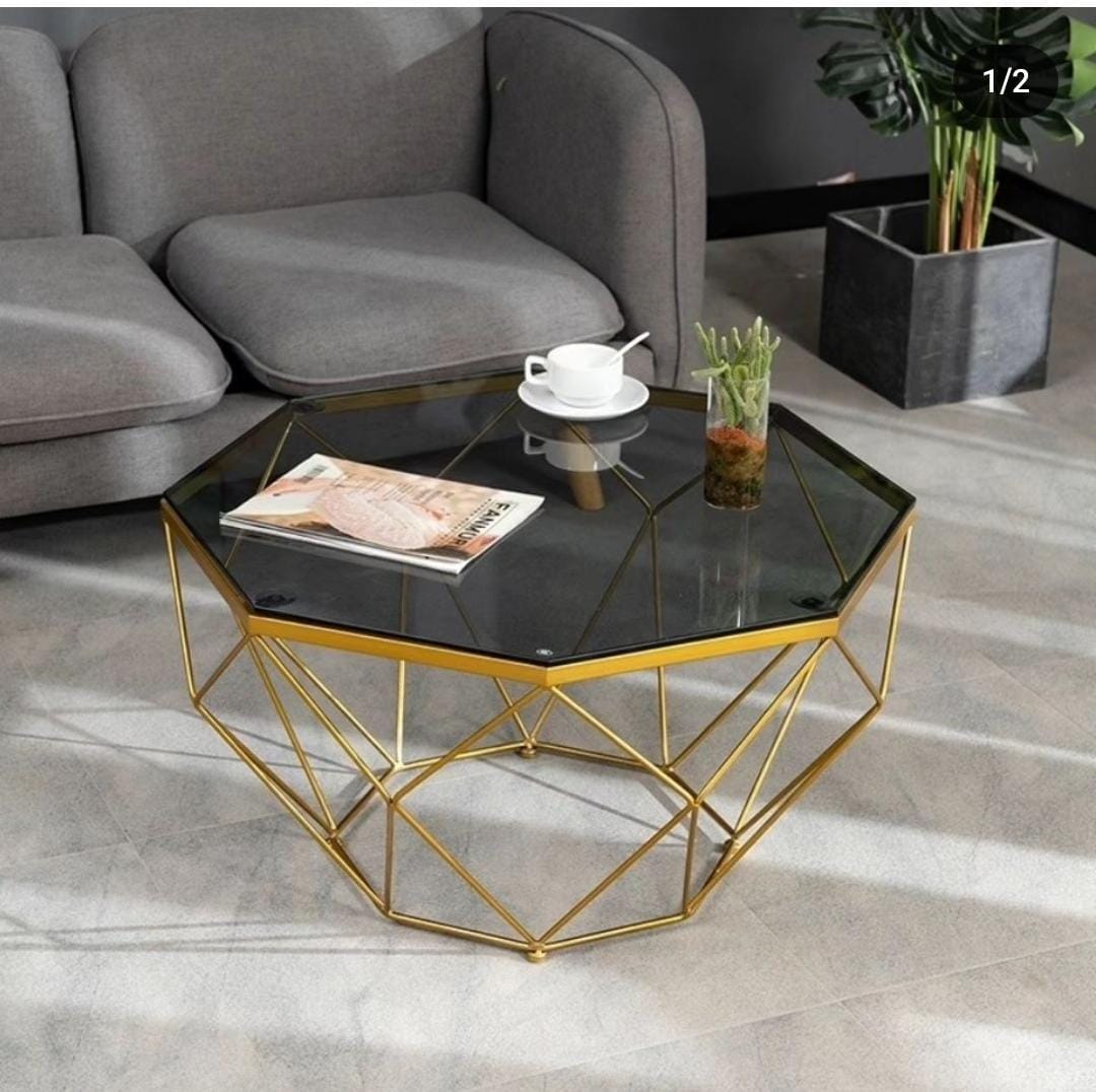 Nobel Tampered Glass Round Coffee Table Black 80cm Furniture Kitchen & Dining Room Quality Coffee Table Unique