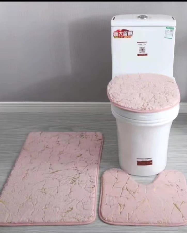 New Arrivals!!Hommy Home Decor Set Bathtub Mats Bathroom Mats 3 In 1 Anti-Slip  Quality 3 piece bathroom/ washroom Toilet set mats.
Rug Set 3 Pieces Ultra Soft, Non Slip Chenille Toilet Mat, Absobent