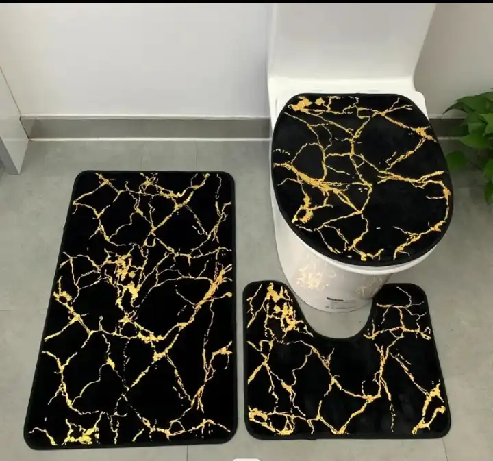 New Arrivals!!Hommy Home Decor Set Bathtub Mats Bathroom Mats 3 In 1 Anti-Slip  Quality 3 piece bathroom/ washroom Toilet set mats.
Rug Set 3 Pieces Ultra Soft, Non Slip Chenille Toilet Mat, Absobent