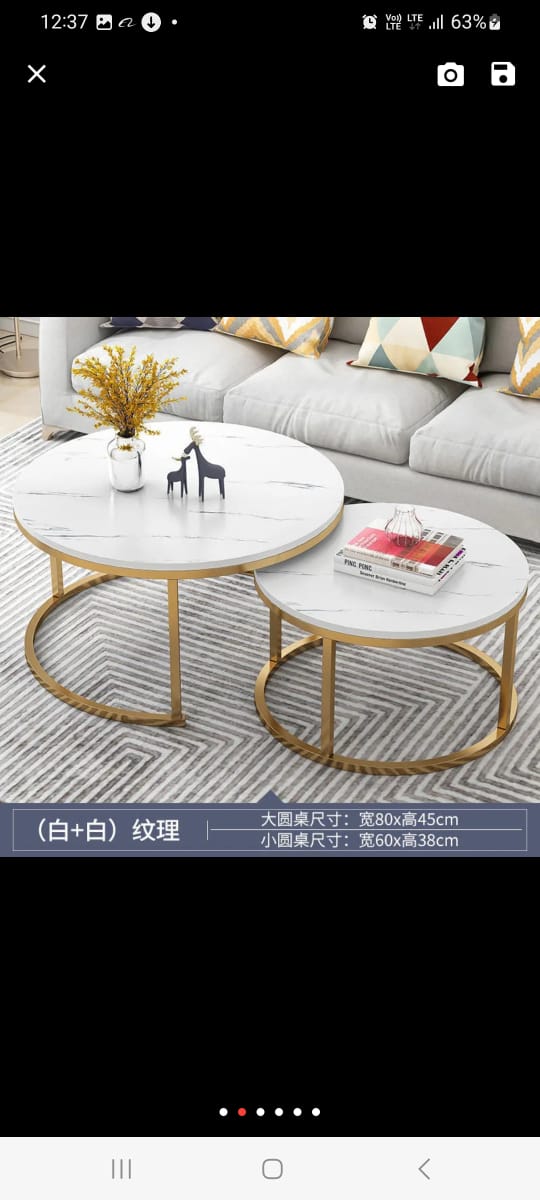 WOODEN Nesting Tables with Marble Effect Blacktop with gold legs 2 in 1 tables Marble,Tempered Glass Effect Dining Room Furniture Nesting Nordic luxury coffee table