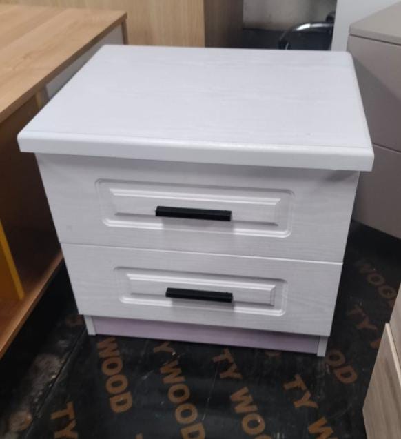 White Bedside Table Large desktop  Spacious drawers  Silent slides Bedside table with 2 drawers Size 50*40*40cm