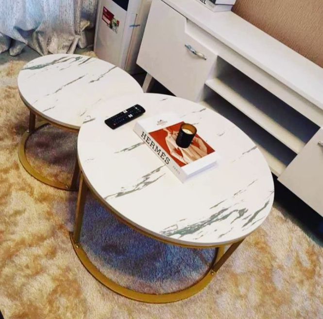 Nesting Bree marble effect Nordic luxury coffee table 2 in 1 tables Marble,WOODEN Effect Dining Room Furniture Nesting Nordic luxury coffee table