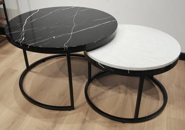 Nesting Bree marble effect Nordic luxury coffee table 2 in 1 tables Marble,WOODEN Effect Dining Room Furniture Nesting Nordic luxury coffee table