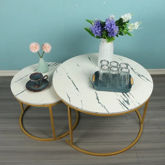 Nesting Bree marble effect Nordic luxury coffee table 2 in 1 tables Marble,WOODEN Effect Dining Room Furniture Nesting Nordic luxury coffee table