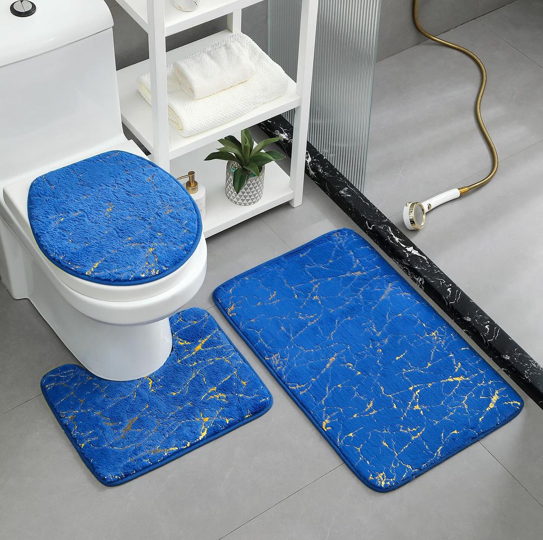 New Arrivals!!Hommy Home Decor Set Bathtub Mats Bathroom Mats 3 In 1 Anti-Slip  Quality 3 piece bathroom/ washroom Toilet set mats.
Rug Set 3 Pieces Ultra Soft, Non Slip Chenille Toilet Mat, Absobent