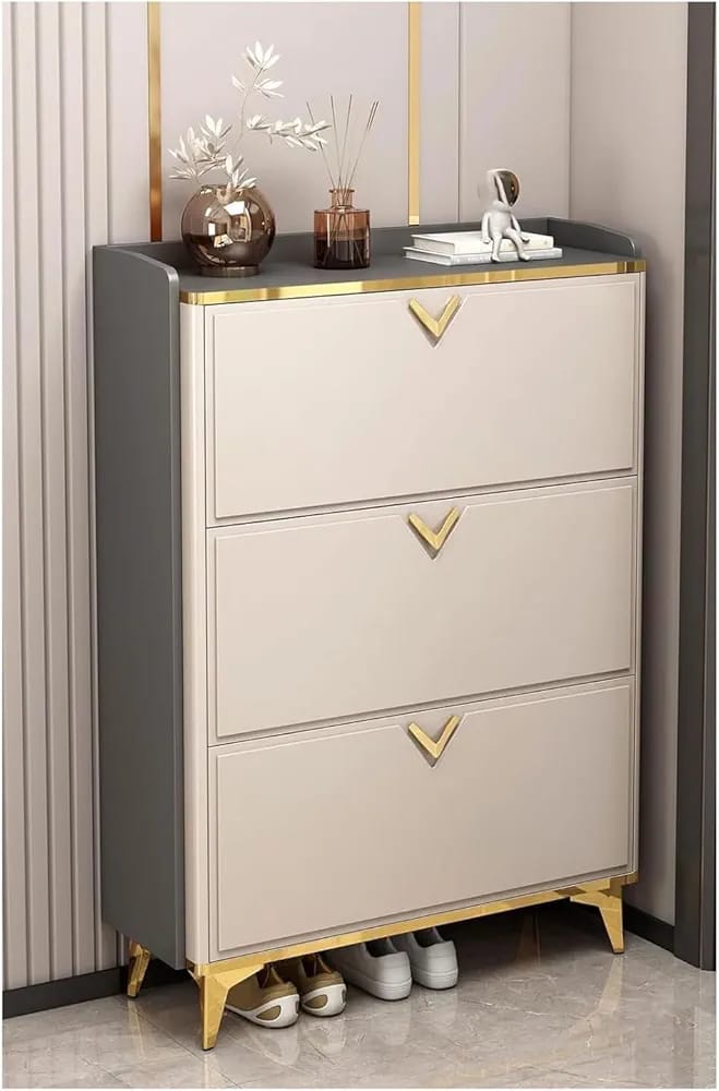 White Wooden Bucket Flip Shoe Rack Shoe Cabinet console organiser
Entryway Shoe Rack with Coat Rack 3 tier Bucketflip