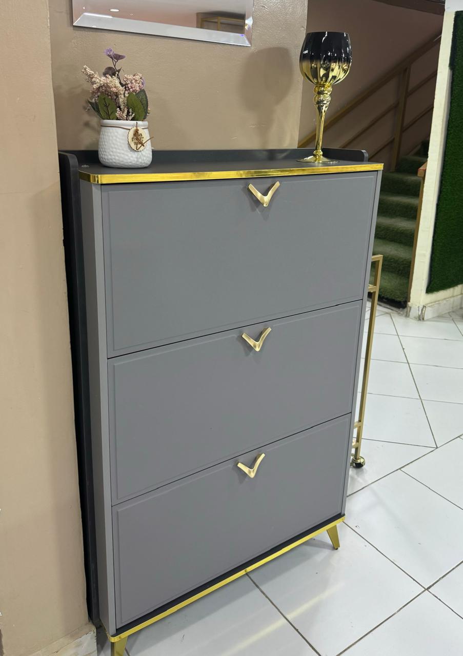 White Wooden Bucket Flip Shoe Rack Shoe Cabinet console organiser
Entryway Shoe Rack with Coat Rack 3 tier Bucketflip