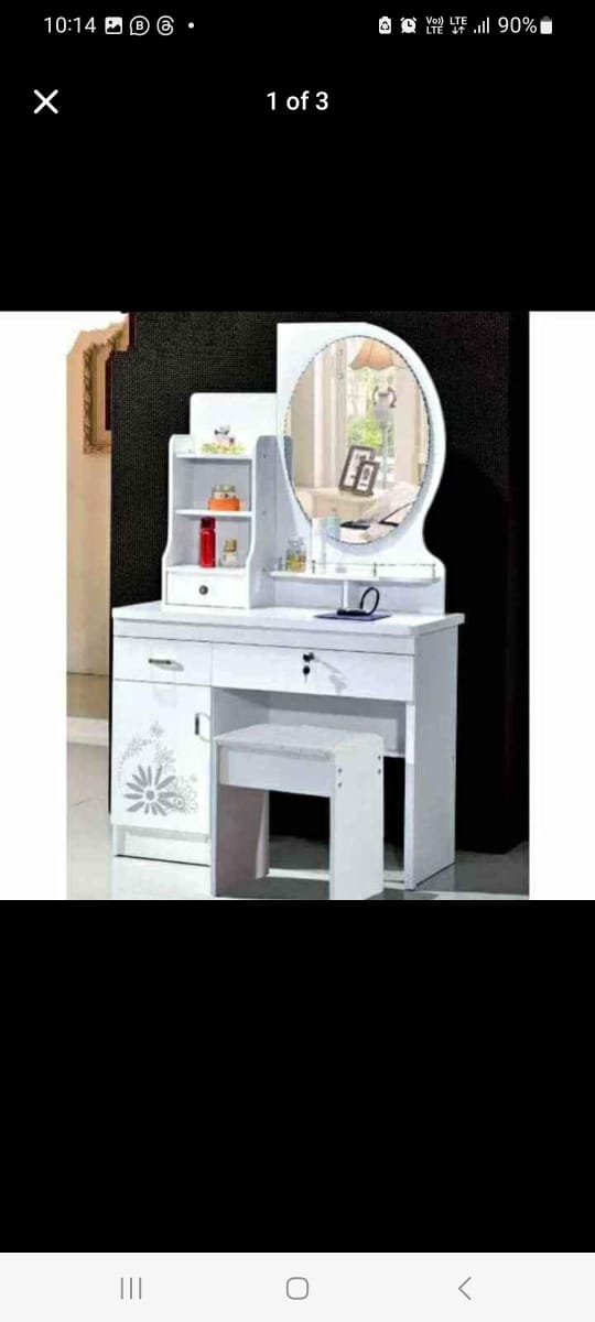 Generic Dressing table Wooden Miniature Dressing Table With Mirror and a Stool Furniture Bedroom Furniture Dressers 86cm*150cm*40cm