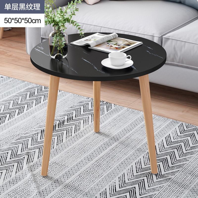 Coffee Round Marble effect Table Bedside Simple Home Balcony Minimalist  Sofa Side Creative Small Size Table. White