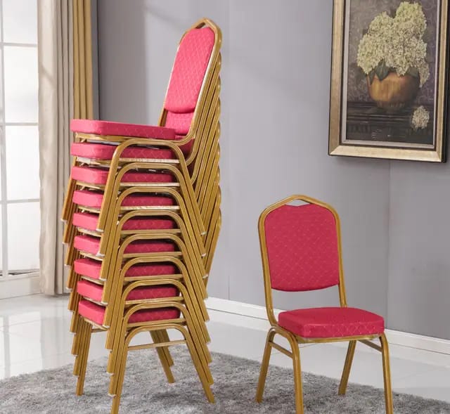 CONFERENCE SHAIR WITH METALLIC LEG EAMES CREATIVE HOME AND OFFICE . 1Pc Classy Banquet Chair For Restaurants, Churches, Conference Halls Red as picture