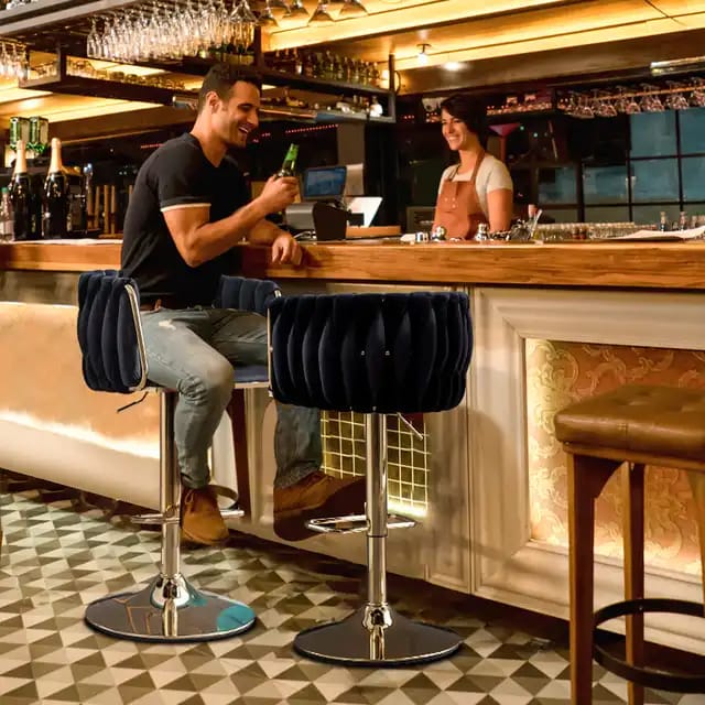 Gold Metal Counter Bar Stools KitchenCHAIR Luxury Designer Backrest Bar ISLAND Taburete Alto Home Furniture  lounge
KITCHENSTOOLS BAR STOOLS .Generic 16 Scale Round Swivel Chair Pub Barstoo