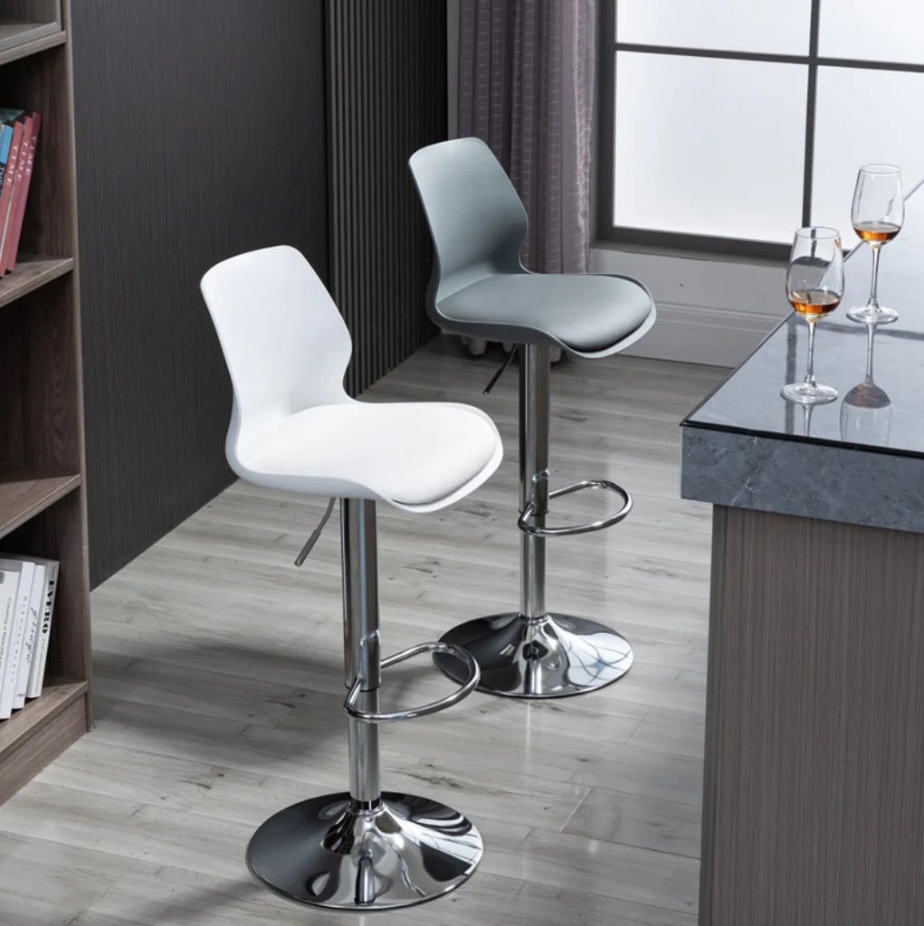 silver Metal Counter Bar Stools KitchenCHAIR Luxury Designer Backrest Bar ISLAND Taburete Alto Home Furniture  lounge
KITCHENSTOOLS BAR STOOLS .Generic 16 Scale Round Swivel Chair Pub Barstoo