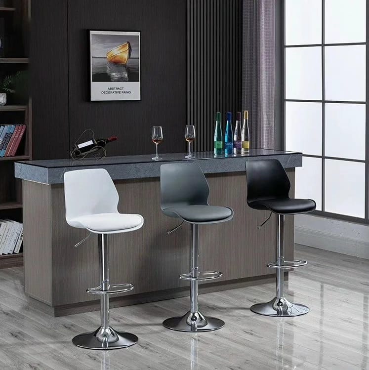 silver Metal Counter Bar Stools KitchenCHAIR Luxury Designer Backrest Bar ISLAND Taburete Alto Home Furniture  lounge
KITCHENSTOOLS BAR STOOLS .Generic 16 Scale Round Swivel Chair Pub Barstoo