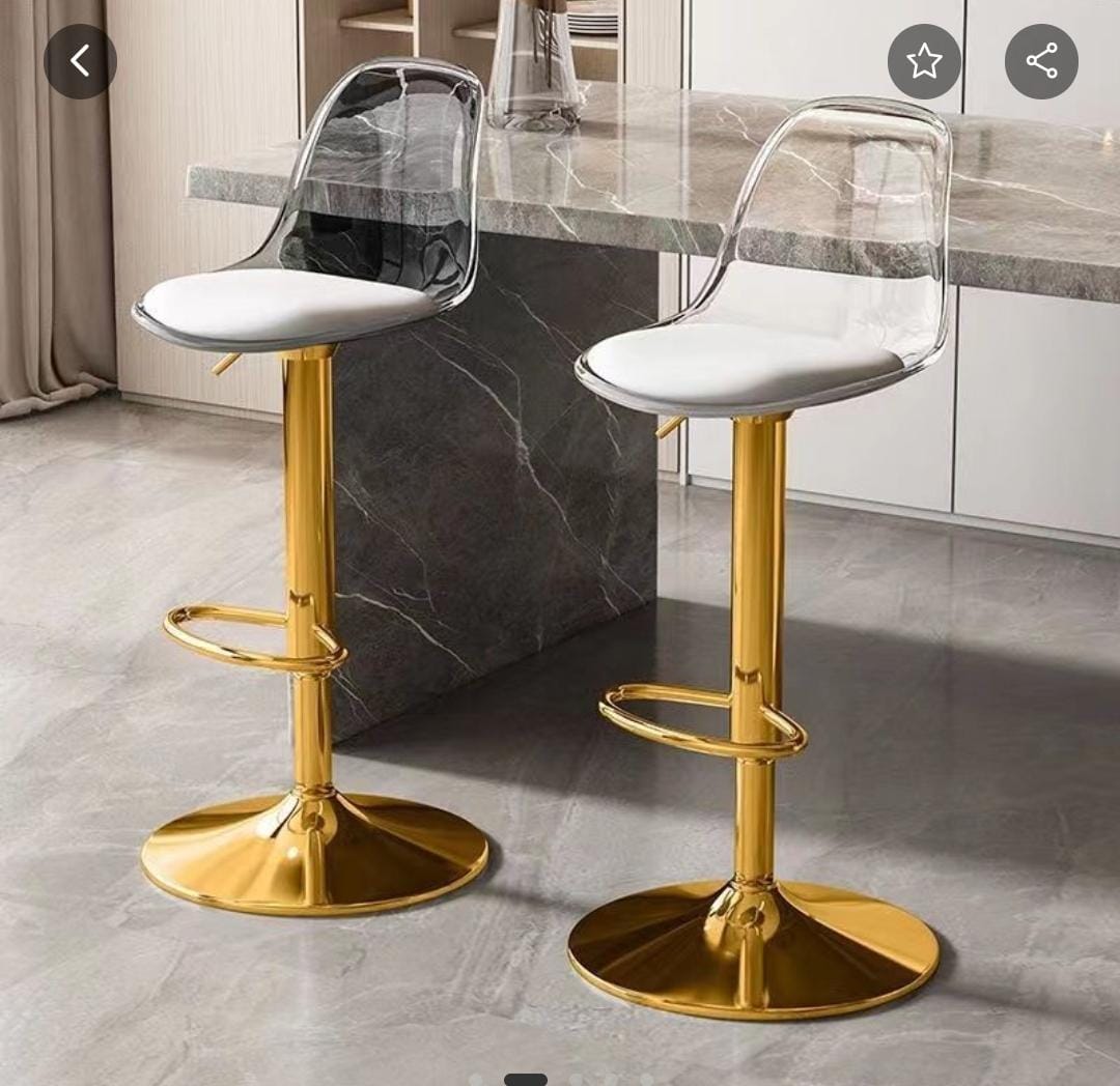 GOLD acrylics Metal Counter Bar Stools KitchenCHAIR Luxury Designer Backrest Bar ISLAND Home Furniture  lounge adjustable
KITCHENSTOOLS BAR STOOLS .Generic 16 Scale Round Swivel Chair Pub Barstoo