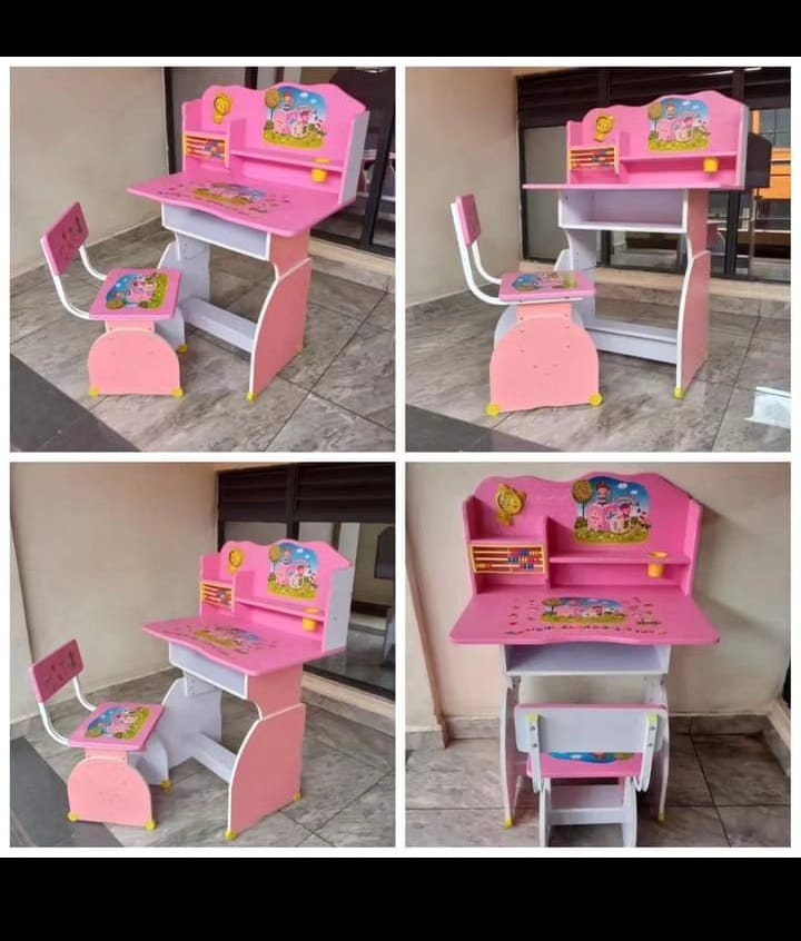 Kids Study Table And Chair Children Desk Set, Perfect for Kids in pre-school, Good abrasive resistance, Height adjustable 3-15 years, Suitable for multipurpose use, Comes with a chair